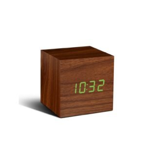 Originalios Dovanos Medinis Cube Click Laikrodis Riesutmedis Zalias Led