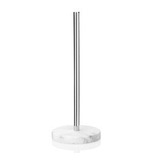 Virtuvinio Popieriaus Laikiklis Baltas Marmurinis Sidabrinis