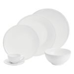 Indai 30 Daliu Rinkinys Friso Cloud White Su Kavos Puodeliais
