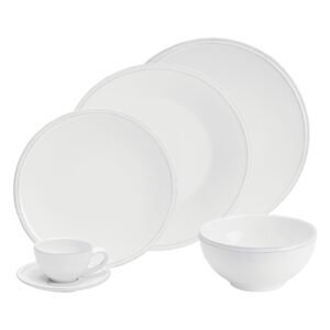 Indai 30 Daliu Rinkinys Friso Cloud White Su Kavos Puodeliais