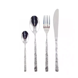 Stalo Irankiai 24 Daliu Sidabrinio Glamzyto Efekto Irankiu Rinkinys