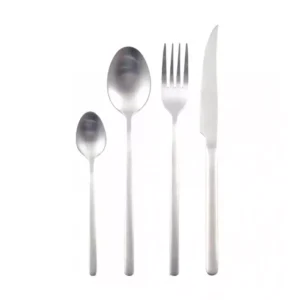 Stalo Irankiai 24 Daliu Sidabrinis Matinis Rinkinys