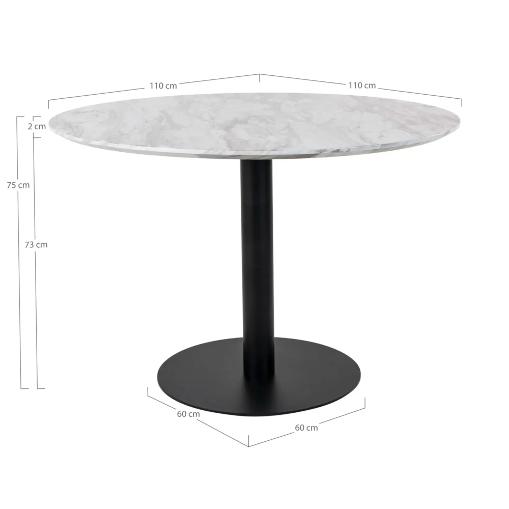 Valgomojo Stalas Bolzano Juodas O110x75 Cm 2