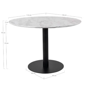 Valgomojo Stalas Bolzano Juodas O110x75 Cm 2