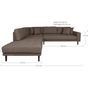 Kampinė sofa "Lido" atvira