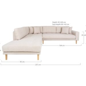 Kampinė sofa "Lido" atvira