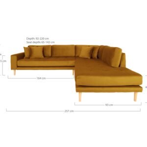 Kampinė sofa "Lido" su atviru galu