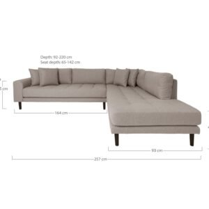 Kampinė sofa "Lido" su atviru galu