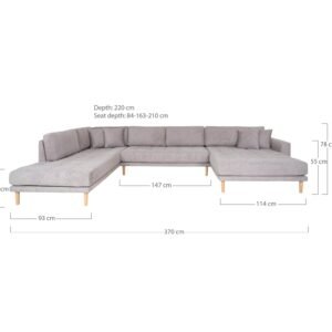 Sofa Lido U Formos Atvira Pilka 2