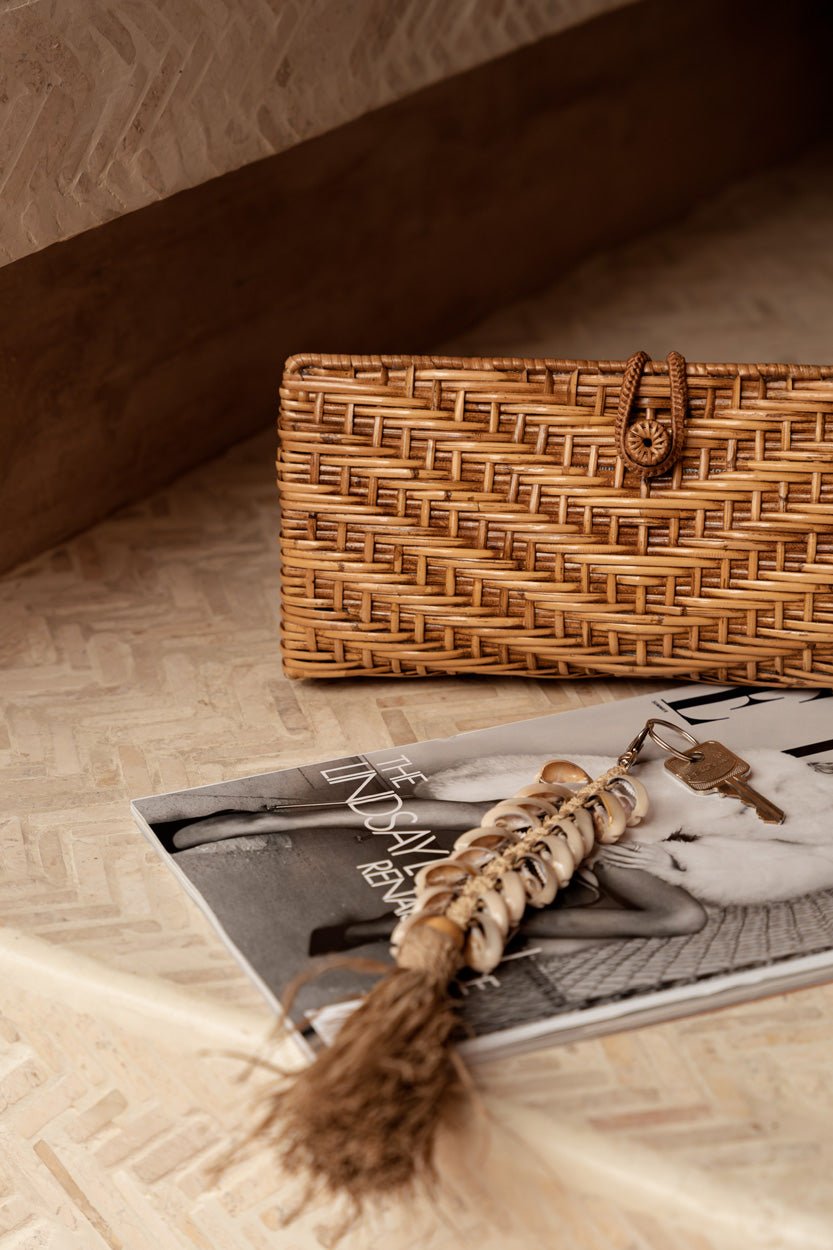 Raktų pakabukas "Raffia Fishbone White" - Image 3