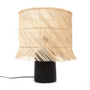 Stalinė lempa Rattan – juoda natūrali