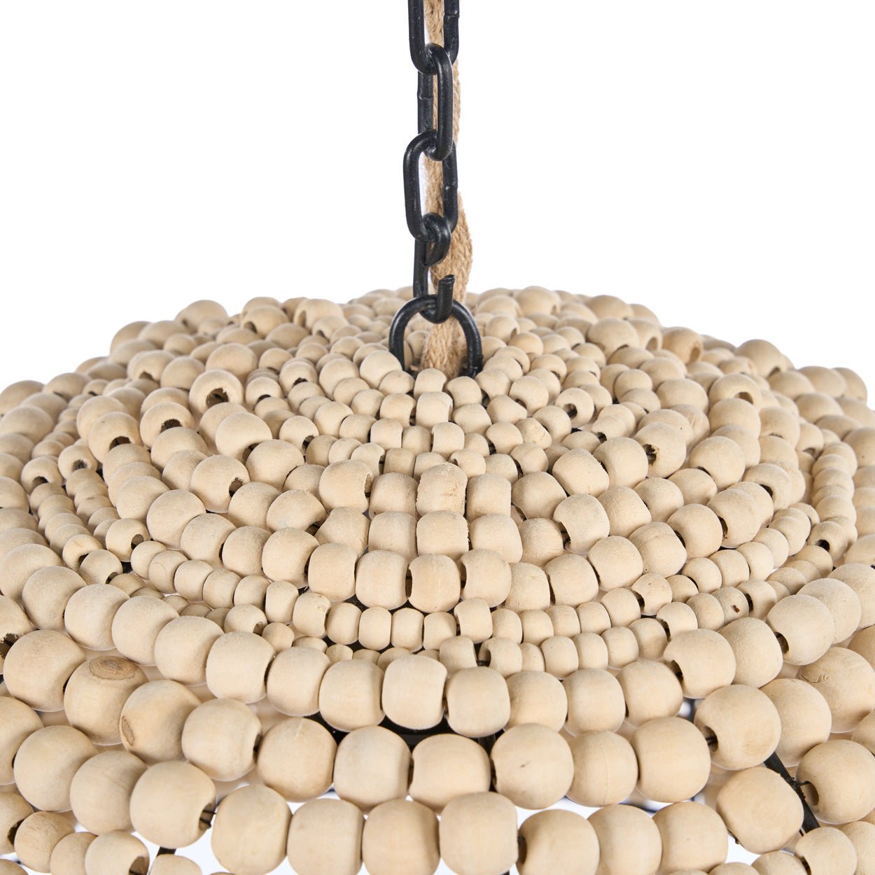 Pakabinamas šviestuvas Wooden Bead Dome – natūralus - Image 9