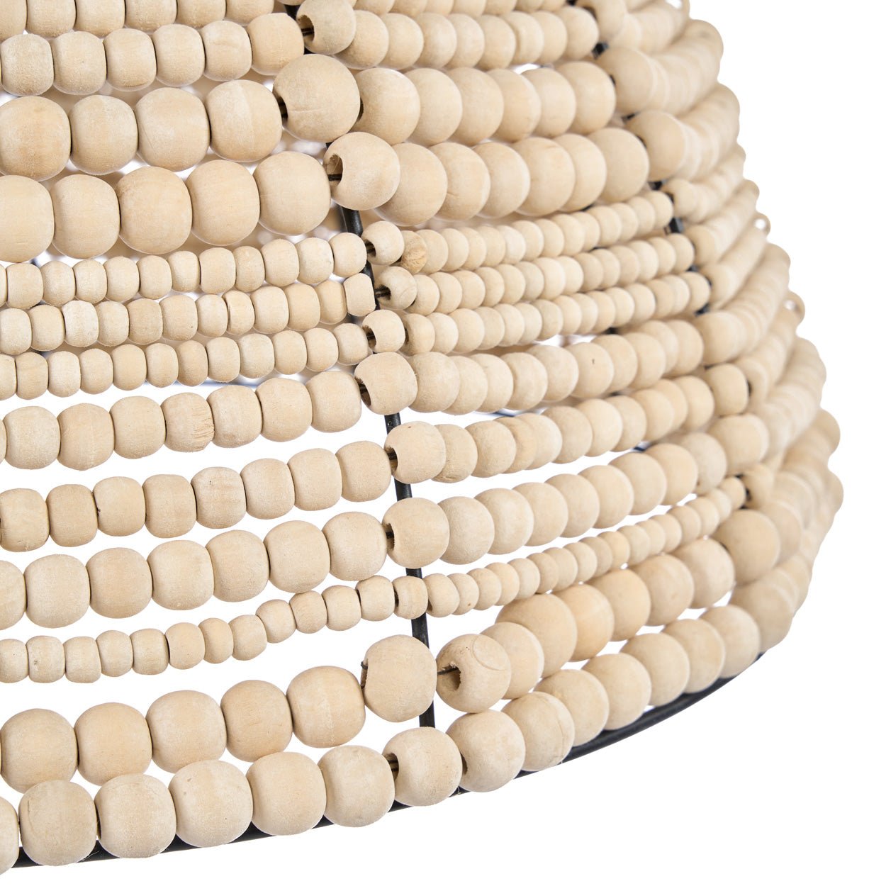 Pakabinamas šviestuvas Wooden Bead Dome – natūralus - Image 4