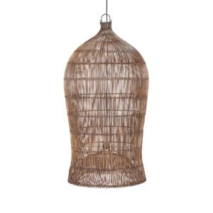 Pakabinamas šviestuvas Woven Bell – tamsaus riešuto, XL