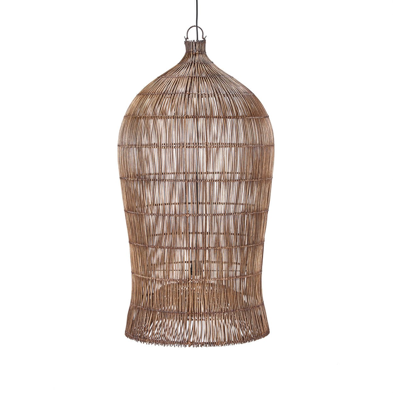Pakabinamas šviestuvas Woven Bell – tamsaus riešuto, XL