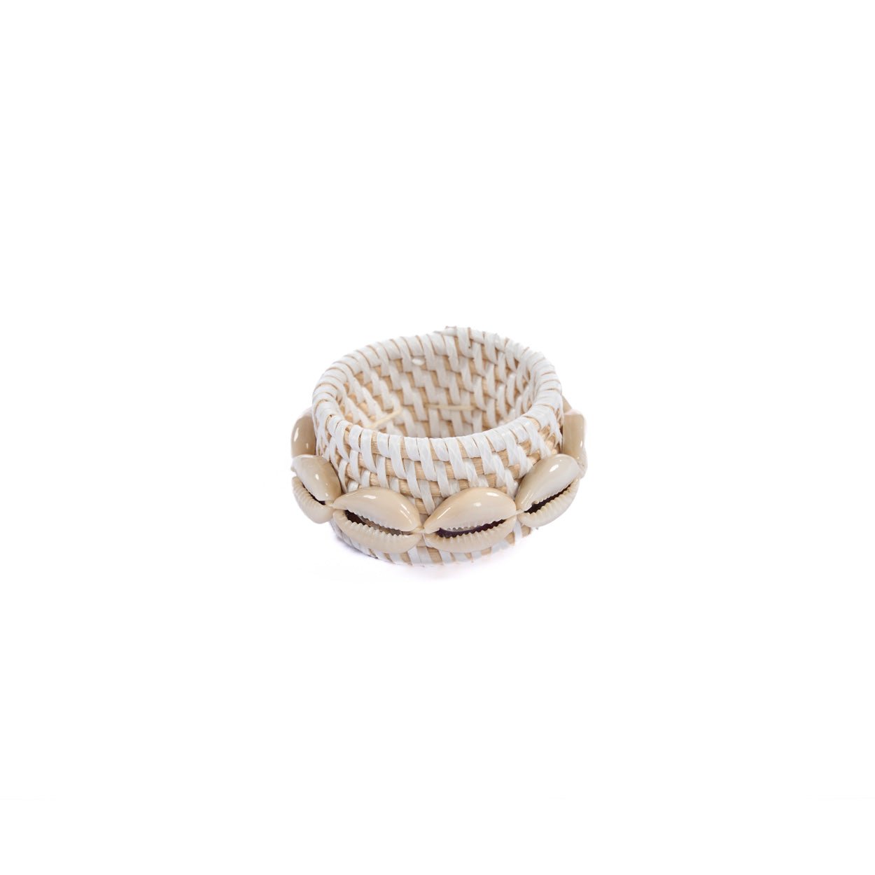 Servetėlių žiedas Rattan Shell – balta - Image 2