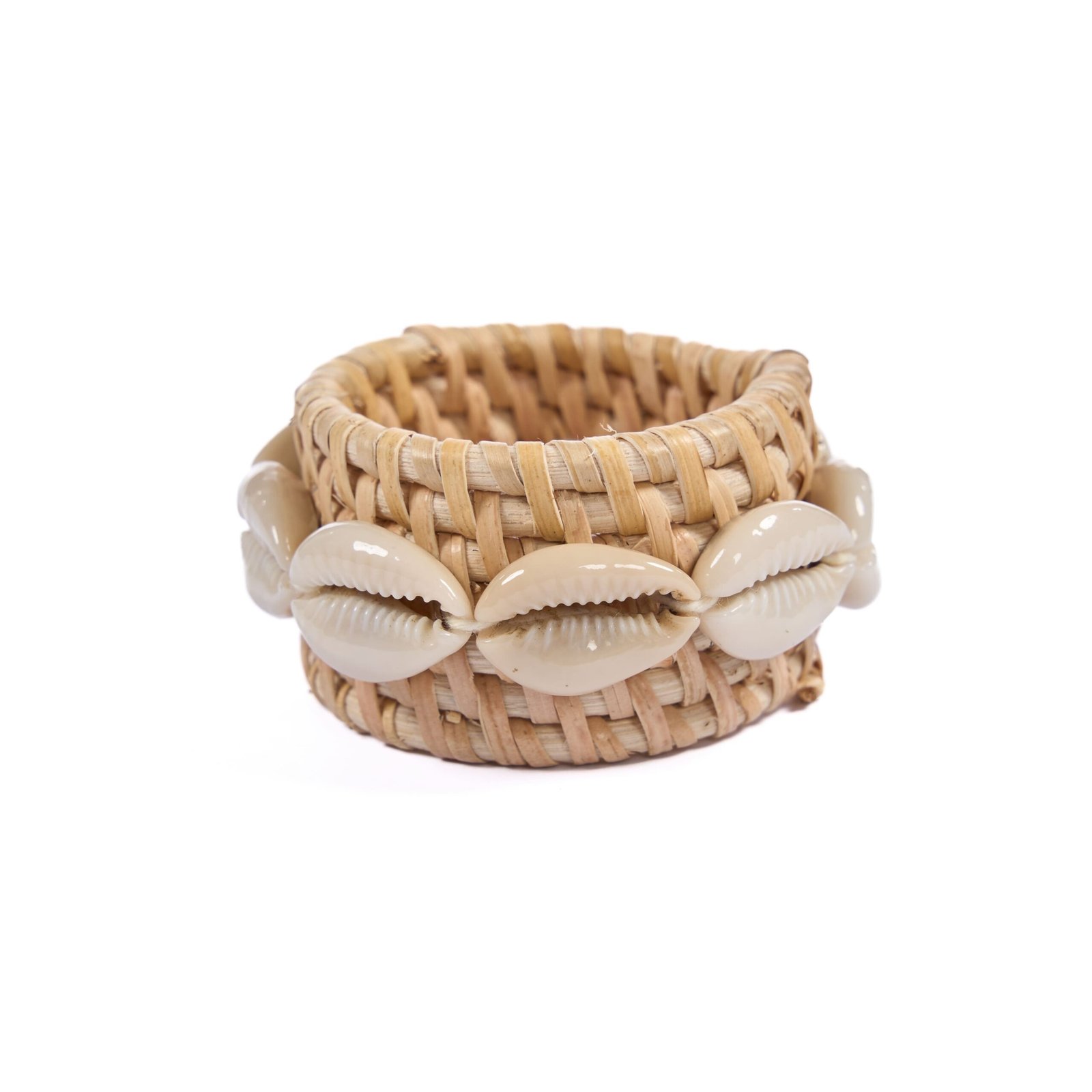 Servetėlių žiedas Rattan Shell – natūrali balta - Image 2