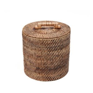 Krepšys Rattan Bin – natūrali ruda, žemas