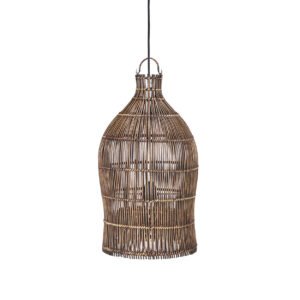 Pakabinamas šviestuvas Woven Bell – tamsaus riešuto, S