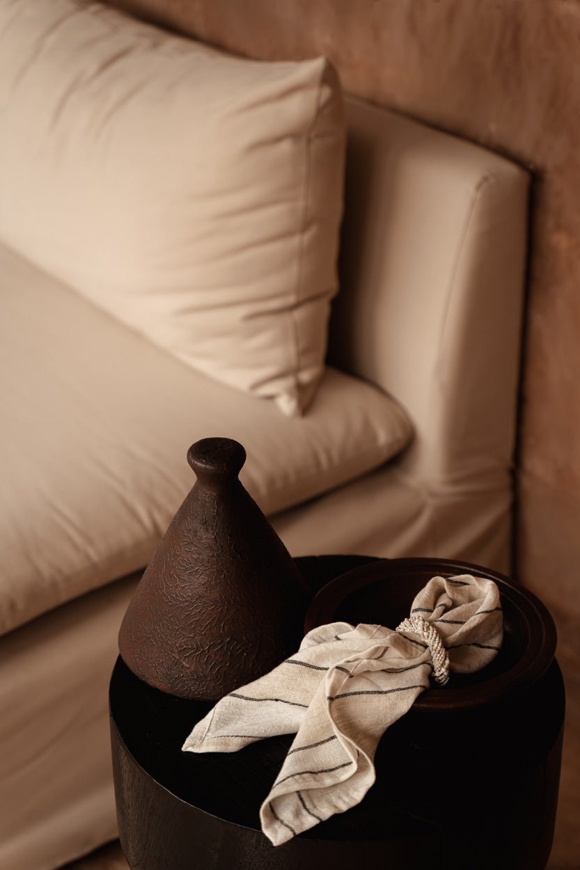 Servetėlė Provence – natūrali juoda balta - Image 7